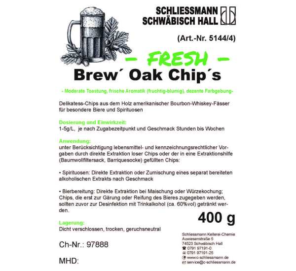 Brew Oak (50g / 400g) - FRESH - mittel getoastet: 50g-Päckchen